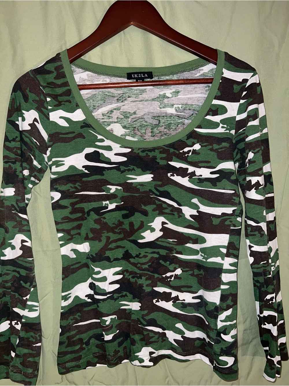 Camo long sleeve top